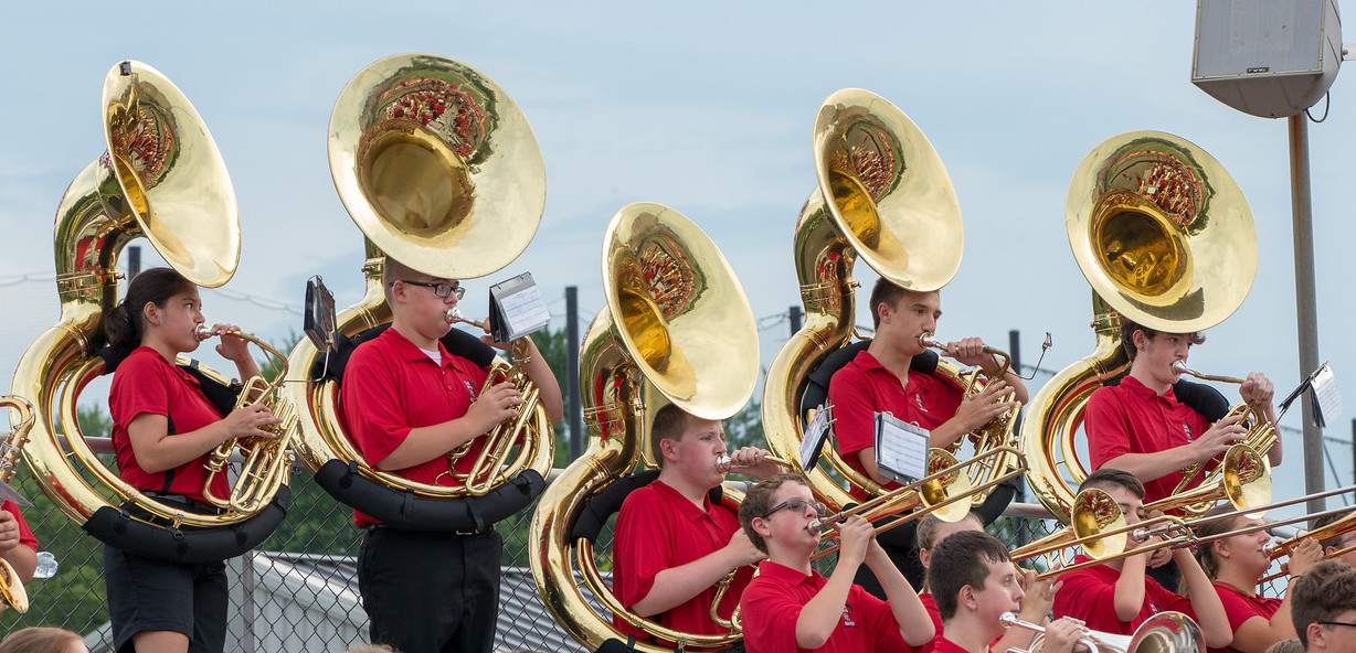 Picture of OH students playing tubas